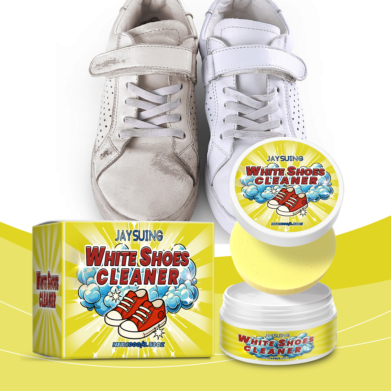 Sneaker Care Whitener - White Shoes Cleaning Cream Stains Remover