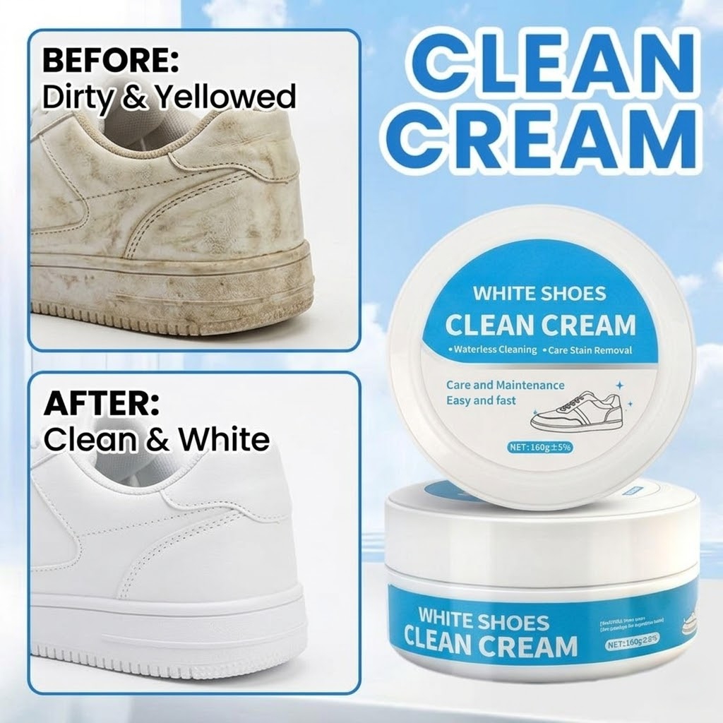 Sneaker Care Whitener - No-Wash Shoe Cleaning Paste White Shoes
