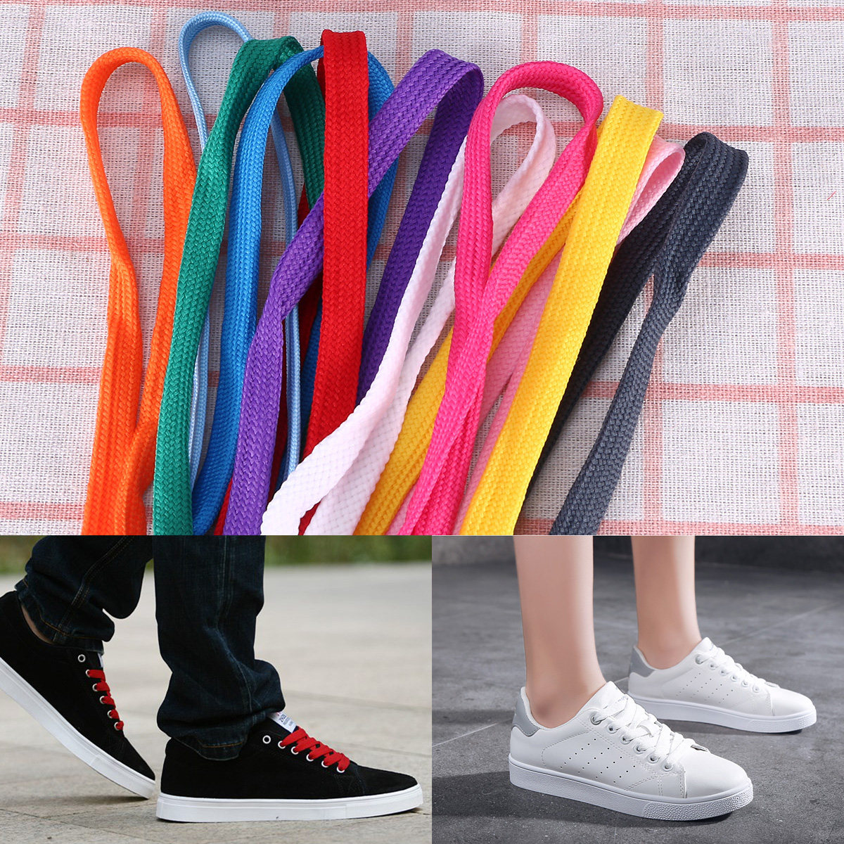 Lace Replacement Flat - 12Pairs Flat Sneaker Laces for Men
