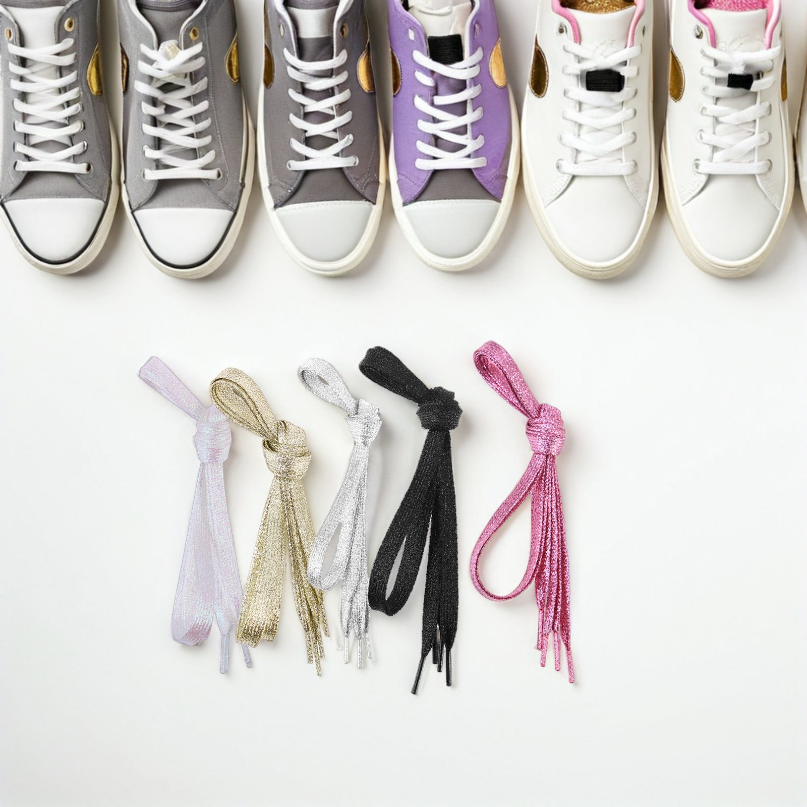 Lace Replacement Flat - 5Pcs Metallic Glitter Shoelaces Flat Colorful