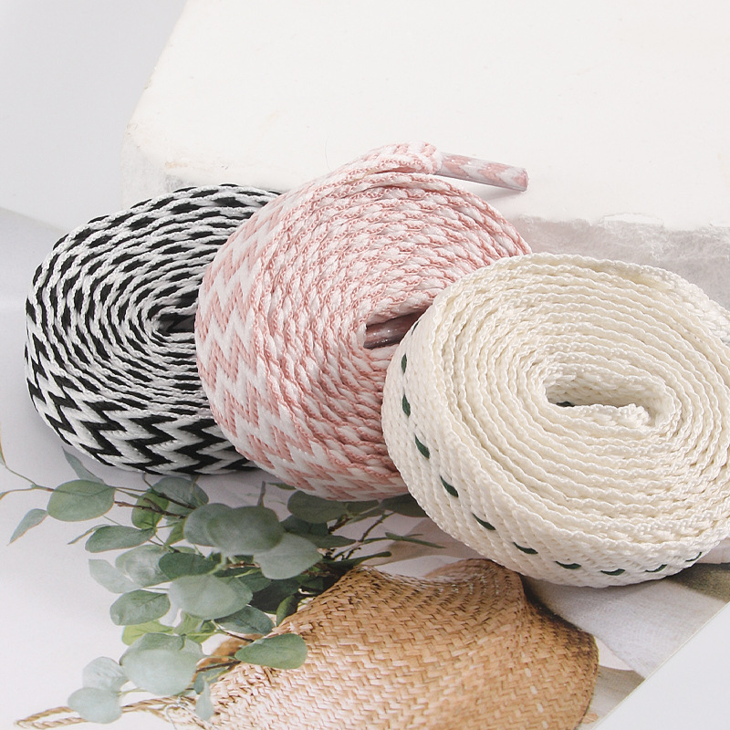 1Pair New 1.5CM Wide Wave Fat  - Lace Replacement Flat avaliação e preço