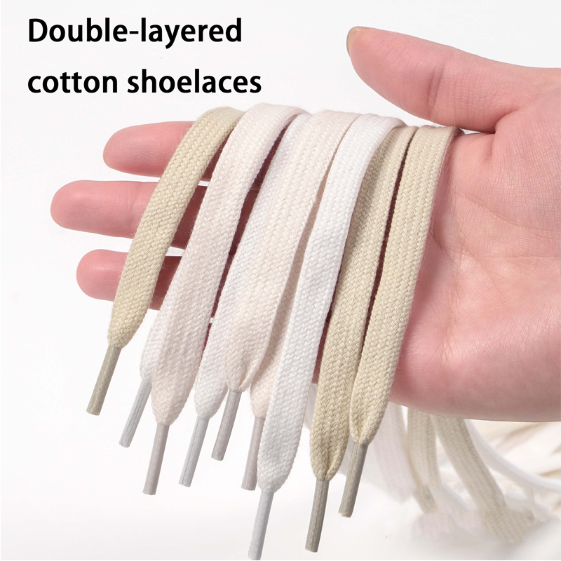 Flat Cotton Shoelaces, Double- - Lace Replacement Flat avaliação e preço