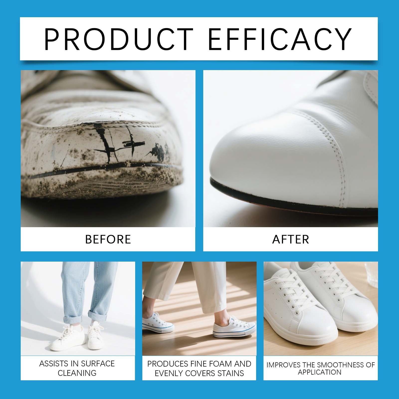 White Shoe Cleaner Cream Sneak - Sneaker Care Whitener avaliação e preço