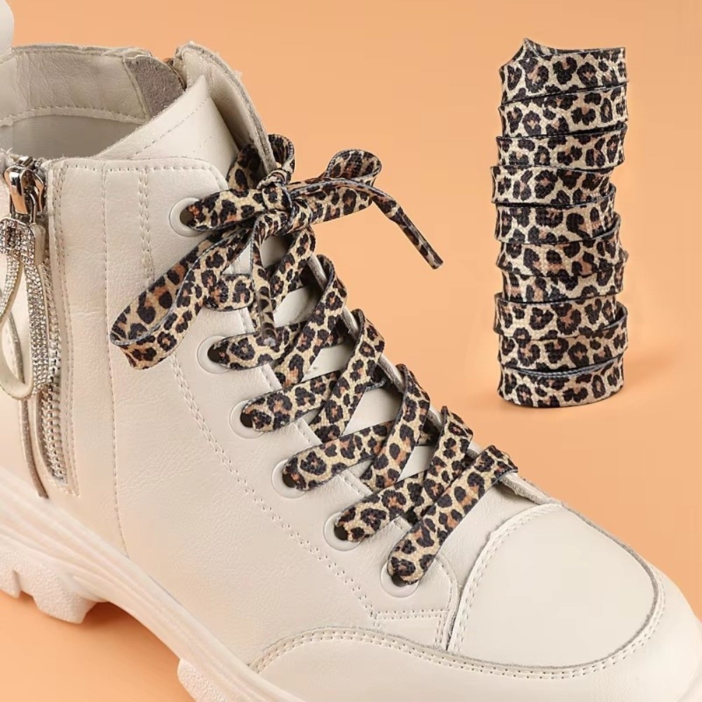 1Pair 120CM Fashion Leopard Pr - Lace Replacement Flat avaliação e preço