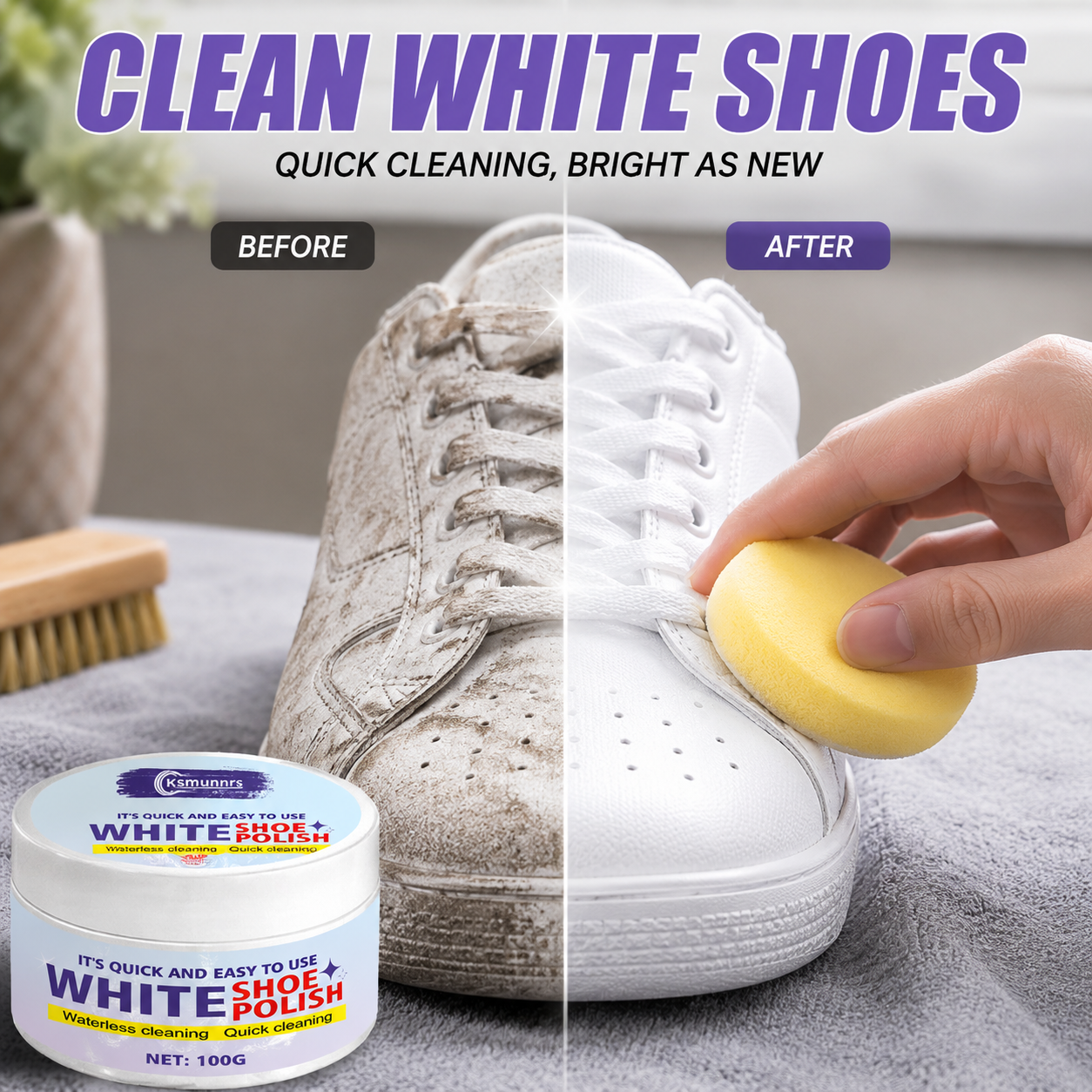 White Shoe Care Cream, Polishi - Sneaker Care Whitener avaliação e preço