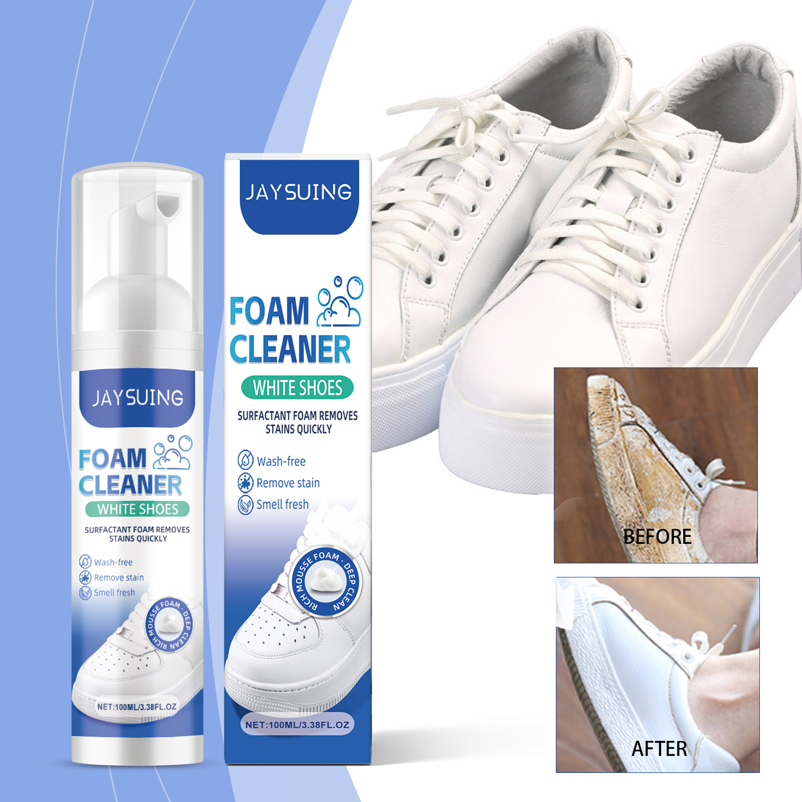 White Shoes Foam Cleaner No Ri - Sneaker Care Whitener avaliação e preço