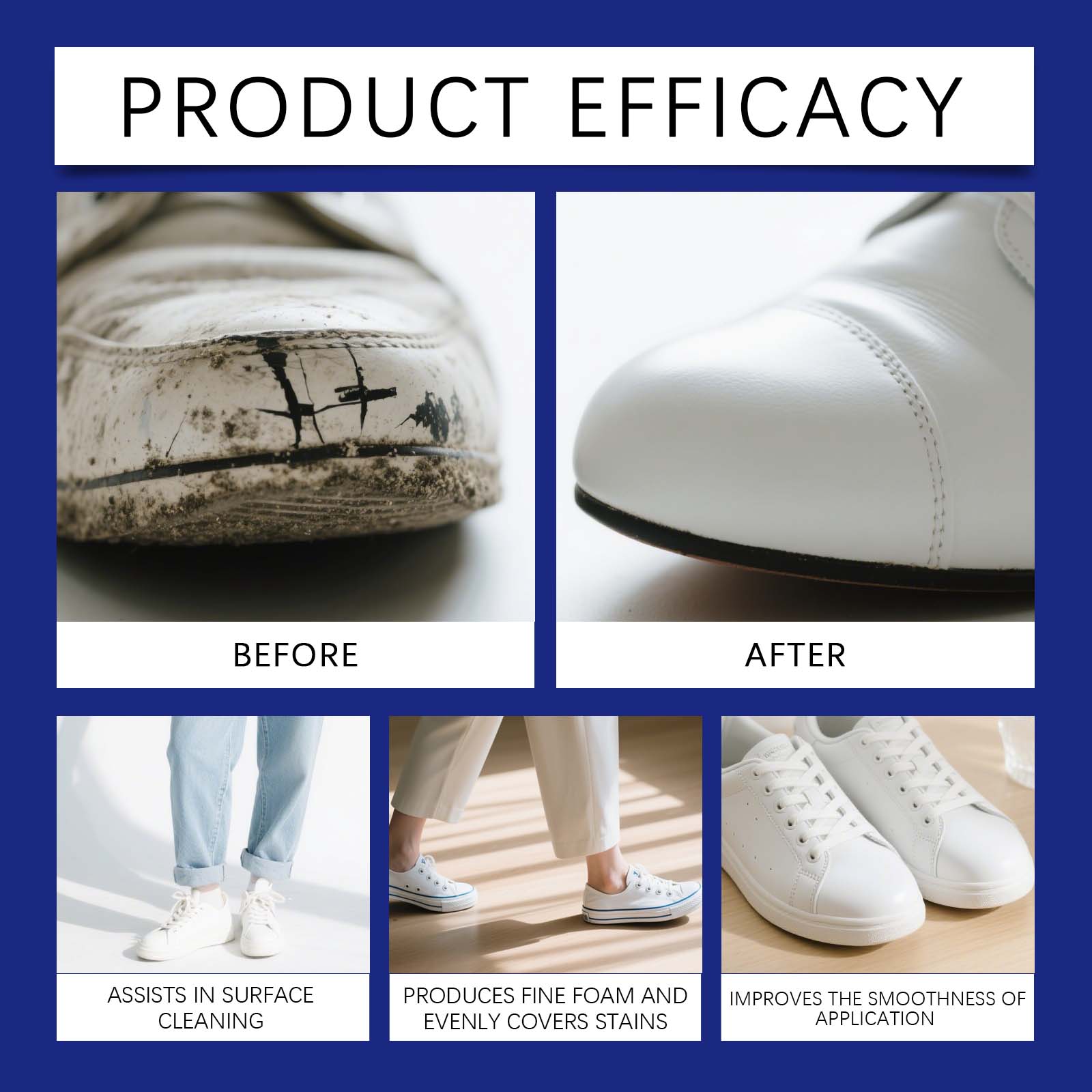 White Shoe Cleaner Foam Sneake - Sneaker Care Whitener avaliação e preço