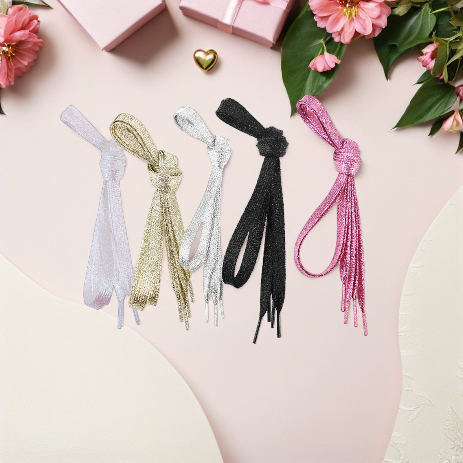 5Pcs Metallic Glitter Shoelace - Lace Replacement Flat avaliação e preço